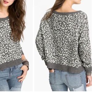 Free People Pink/Gray Cool Cat Pullover